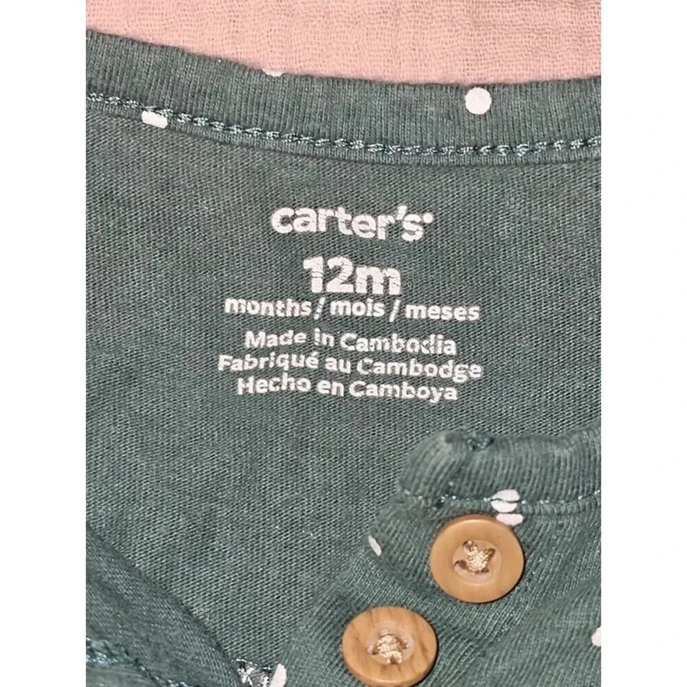 Carter's Baby Girl Long Sleeve 12M Onesie